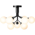 Thumbnail photo of Apiales 9 Ceiling, Matte Black/Opal Glass, Excl. Light Source - Chandeliers - Sofie Refer - Black
