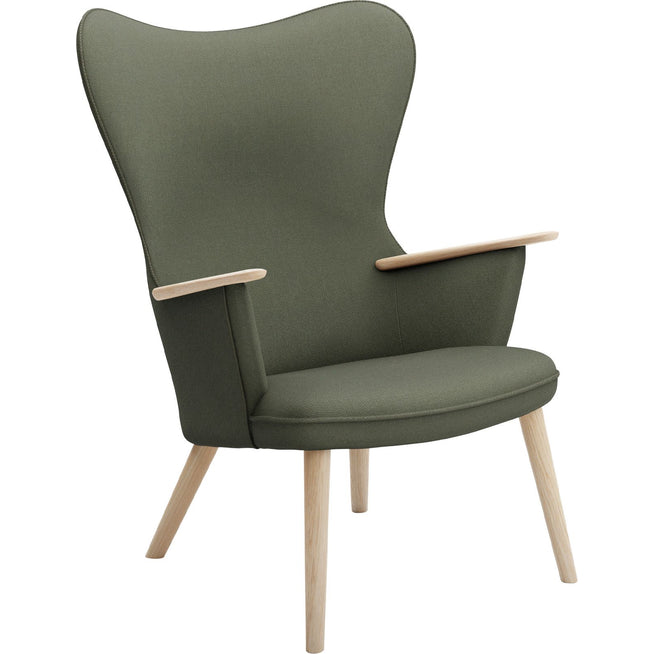 Photo of Carl Hansen - Ch78 Armchair, White Oiled Oak, Fabric Group 3 Fiord 0961 - Armchairs - Hans J. Wegner - Wood/Textile/Foam