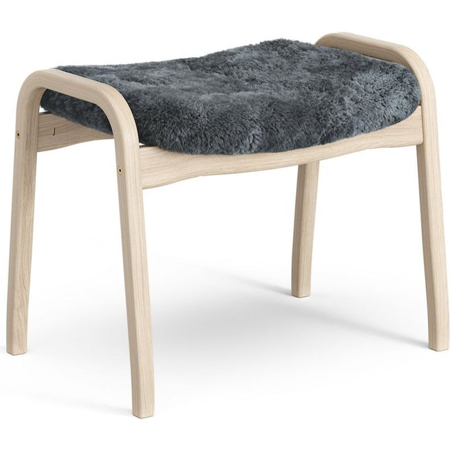 Photo of Lamino Foot Stool White Pigmented Oak/sheep Skin