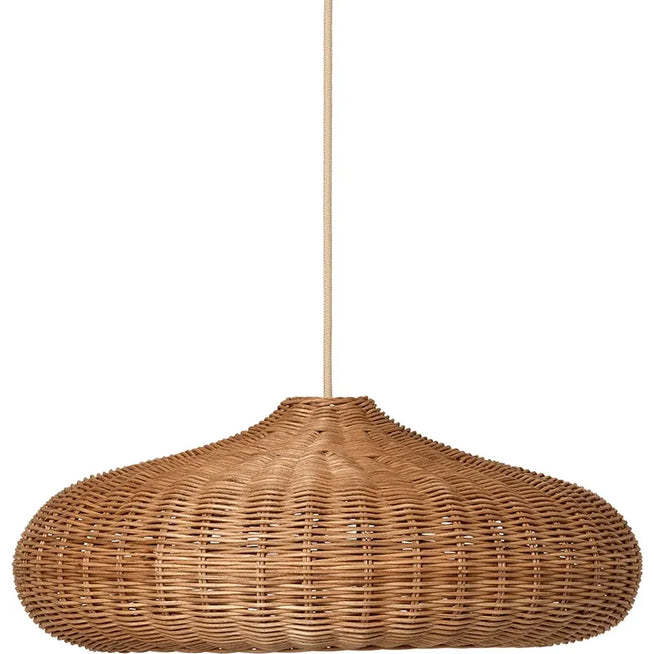 Photo of Braided Lampshade - Lampeskærm - Disc - Natural - Ø49,5 X H20 Cm