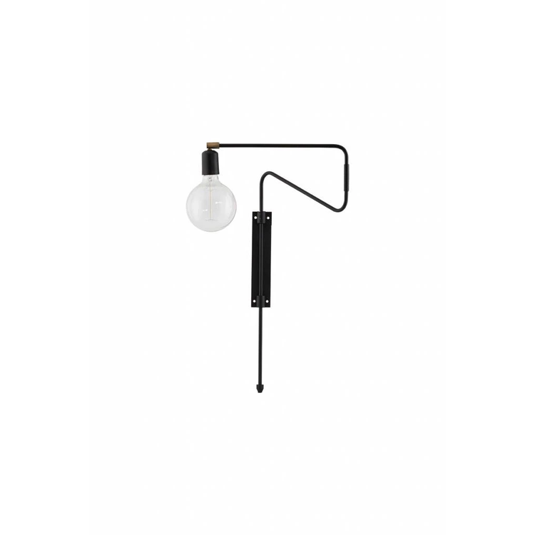 Photo of Swing Wall Lamp Black Metal Brass