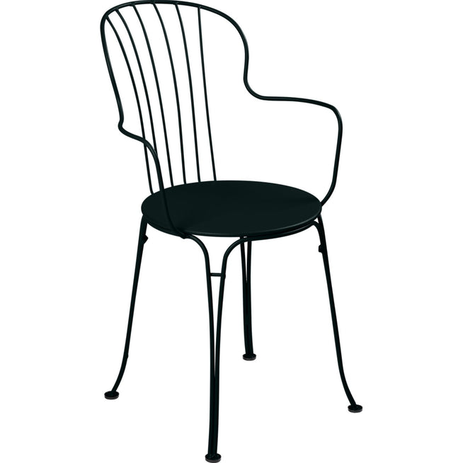 Photo of Opéra+ Armchair, Liquorice - Outdoor dining chairs - Black - Metal
