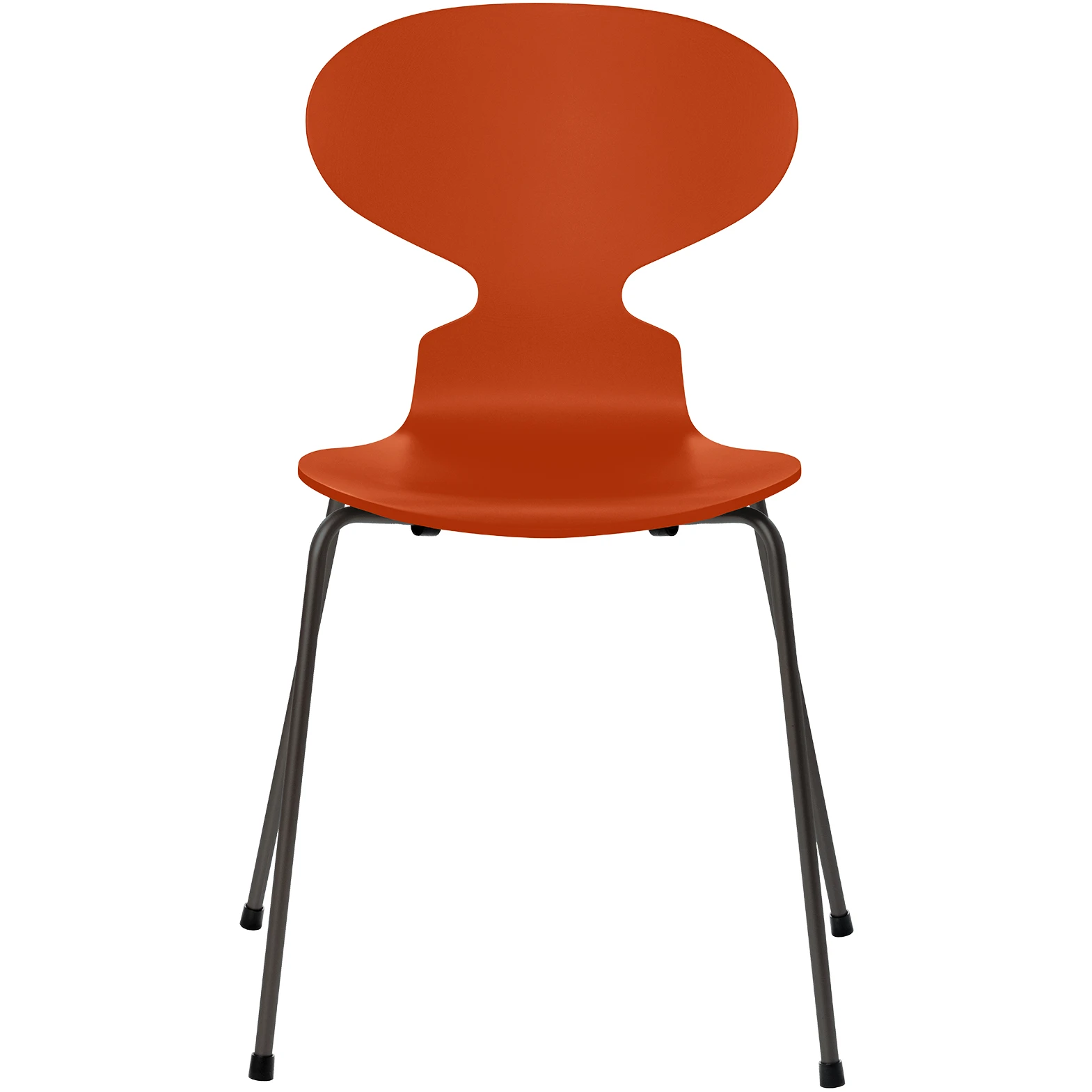 3101 Myran 4 Ben, Lackad, Paradise Orange, Underrede Warm Graphite - Matstolar - Arne Jacobsen - Orange - Metall/trä