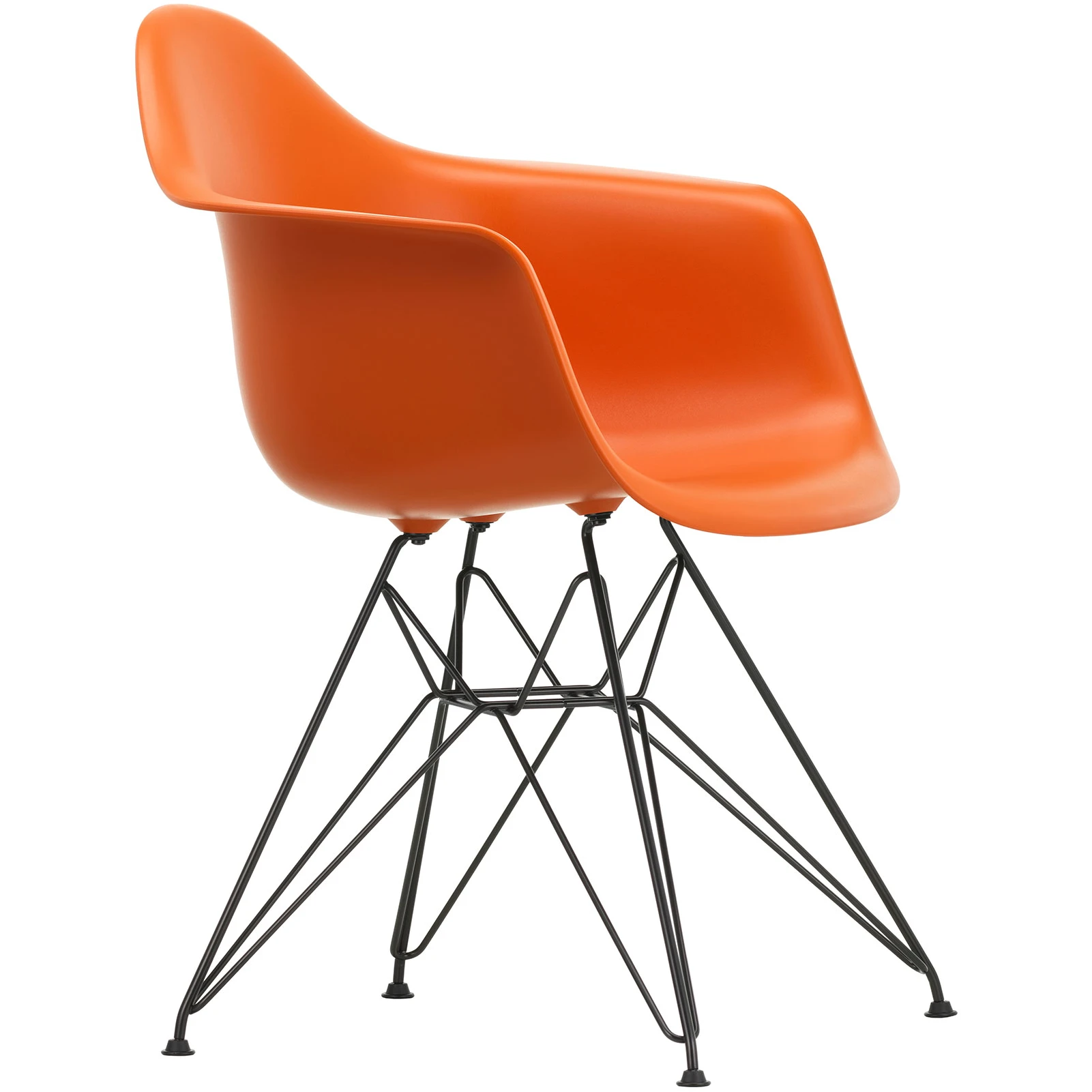 Eames Plastic Armchair Dar - 43 Rusty Orange - Basic Dark Base - Matstolar - Charles & Ray Eames - Orange - Metall/plast