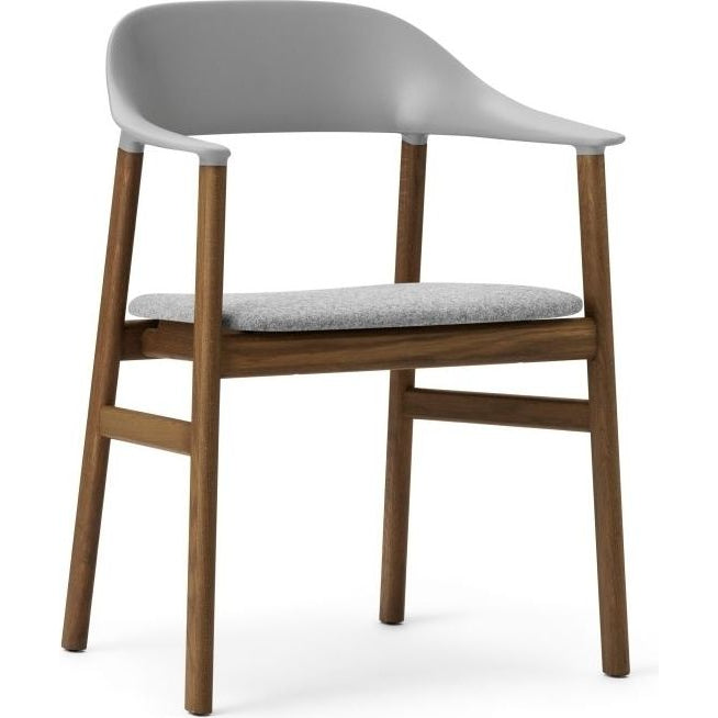 Photo of Herit Armchair Upholstery Smoked Oak Synergy Grey - Dining Chairs - Simon Legald - Grey - Leather/Wood/Plastic