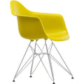 Eames Plastic Armchair Dar - 34 Mustard - Chrome Base - Matstolar - Charles & Ray Eames - Gul - Metall/plast