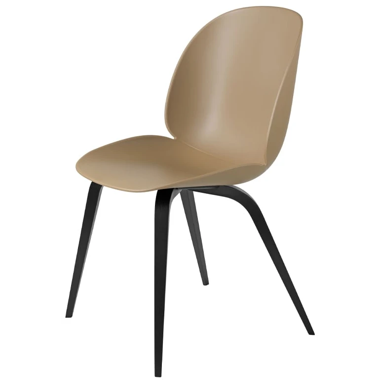 Beetle Dining Chair Un-upholstered - Black Wooden Legs