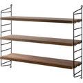 Thumbnail photo of String Pocket, Walnut/black - Wall shelves - Nils Strinning - Wood-coloured, white - Metal/wood