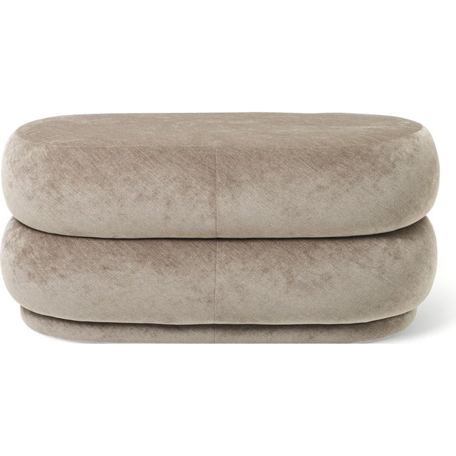 Photo of Pouf Round - Puf - Beige - Ø: 47.5 X H: 45 Cm