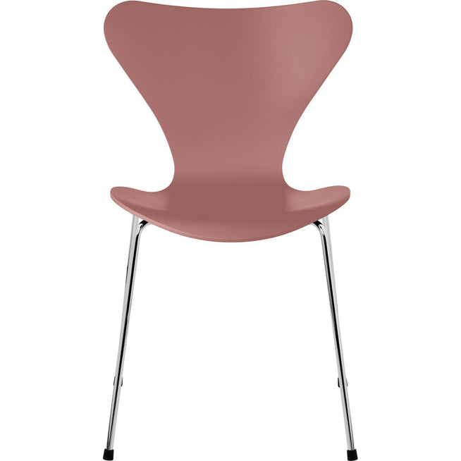 Photo of Sjuan 3107 Wild Rose Lacquered/chrome - Dining chairs - Arne Jacobsen - Pink - Metal/wood