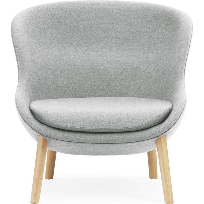 Photo of Hyg Lounge Chair Low - Oak / Synergy: Lds16 (grey) - H: 84,5 X L: 83 X D: 80 X Sh: 40 Cm - 15 Kg