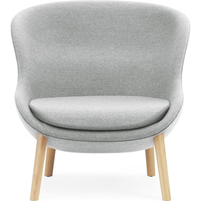 Photo of Hyg Lounge Chair Low - Oak / Synergy: Lds16 (grey) - H: 84,5 X L: 83 X D: 80 X Sh: 40 Cm - 15 Kg