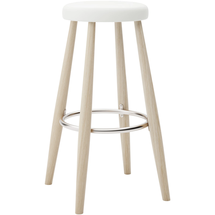 Carl Hansen - Ch56 High Stool, Soaped Oak, Leather Group B Thor - 390 - Bar stools & Bar stools - Hans J. Wegner - Wood - Leather/metal/wood