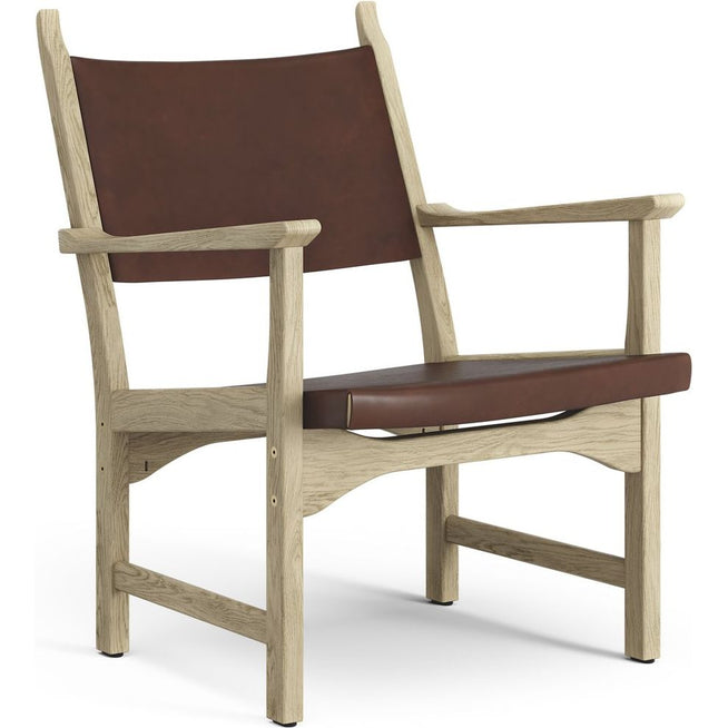 Photo of Caryngo Arm Chair Natural Laquered Oak-leather