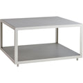 Thumbnail photo of Level Coffee Table, White, Large, Table Top: Teak - Coffee Table Outdoor - Bykato - White - Metal/Wood