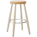 Carl Hansen - Ch58 Low Stool, Soaped Oak, Leather Group A Loke - 7050 - Bar stools & Bar stools - Hans J. Wegner - Wood - Leather/metal/wood