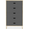 Thumbnail photo of Kabino Dresser - Chest of drawers - Grey / 5 drawers - L: 74.2 x D: 41 x H: 127 cm