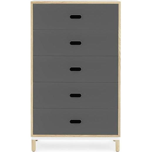 Photo of Kabino Dresser - Chest of drawers - Grey / 5 drawers - L: 74.2 x D: 41 x H: 127 cm