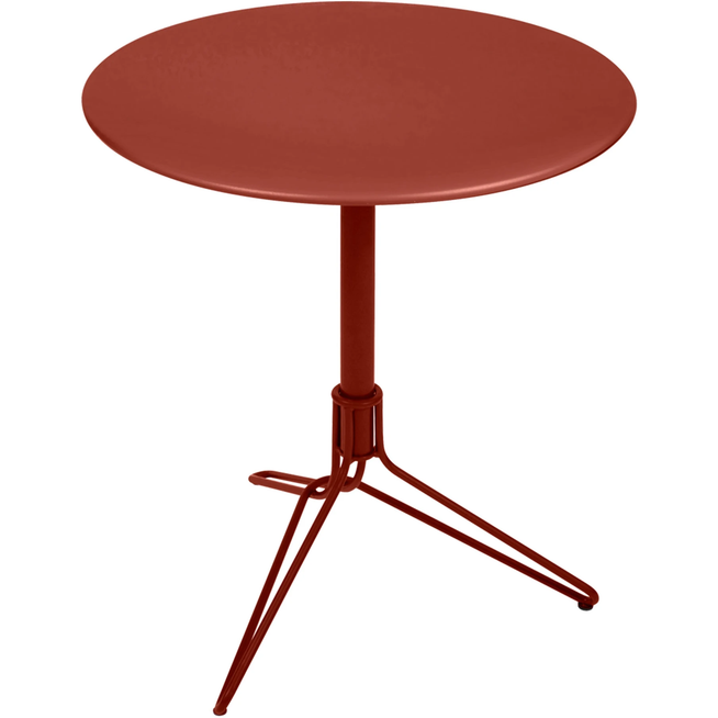 Photo of Flower Pedestal Table Red Ochre 20 - Outdoor dining table - Harald Guggenbichler - Red - Metal