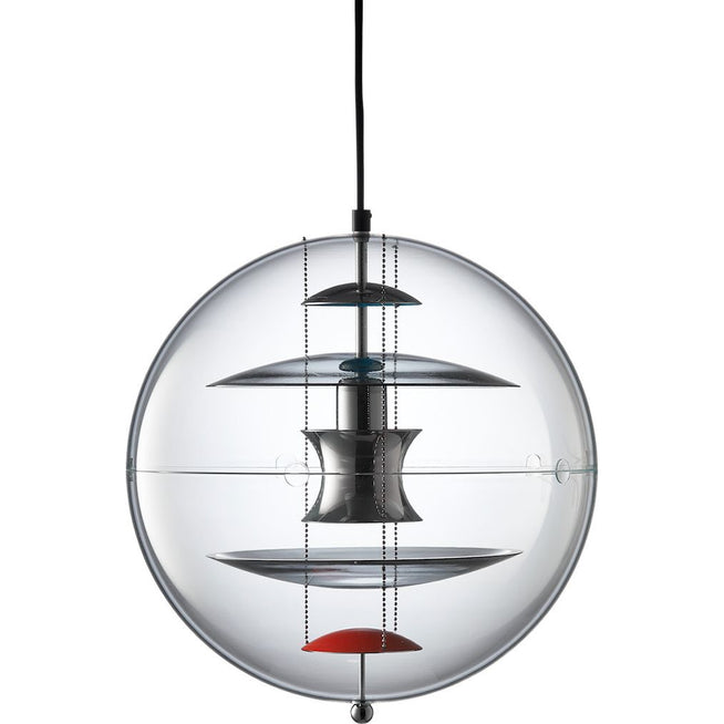 Photo of Vp Globe Coloured Glass Pendant   - Pendellampor - Verner Panton - Silver
