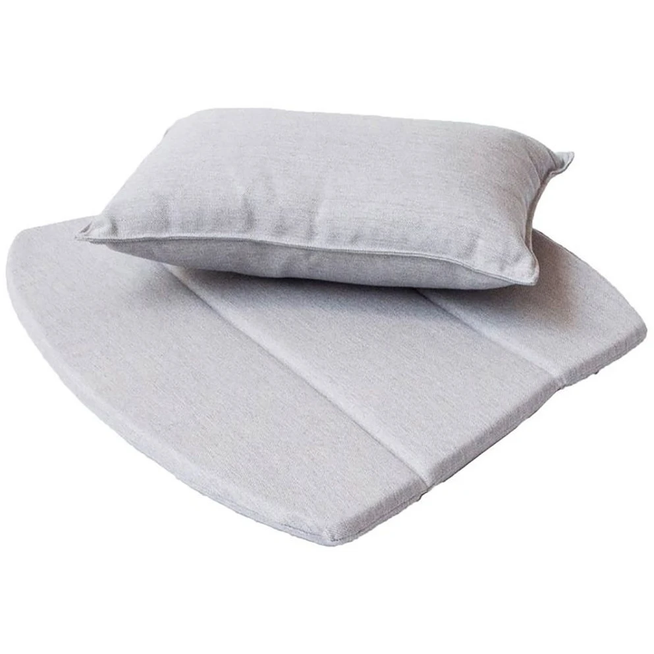 Photo of Breeze Lounge Chair Cushion - Outdoor Cushions - Light Grey - Cane-line Natté - W: 63 x D: 50 x H: 2 cm