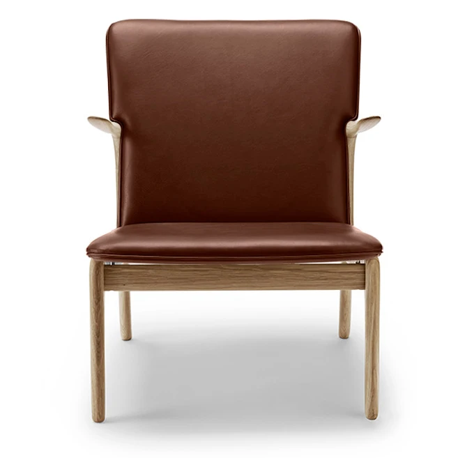 Photo of Beak Chair Armchair by Ole Wanscher (SIF 92 Leather, Oiled Oak)