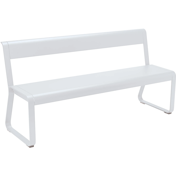 Bellevie Bench With Backrest - Cotton White - Garden Benches - Pagnon & Pelhaître - White - Metal