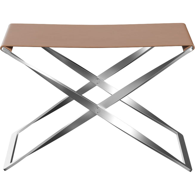 Photo of PK91 - Leather - Rustic - Footstools - Brown - Metal