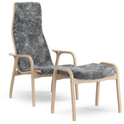 Lamino Armchair And Footstool Varnished Beech/sheepskin