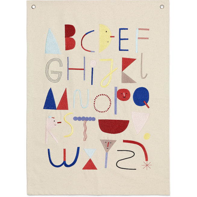 Photo of Alphabet Fabric Poster - Dekoration - Offwhite - W50 X H70 Cm
