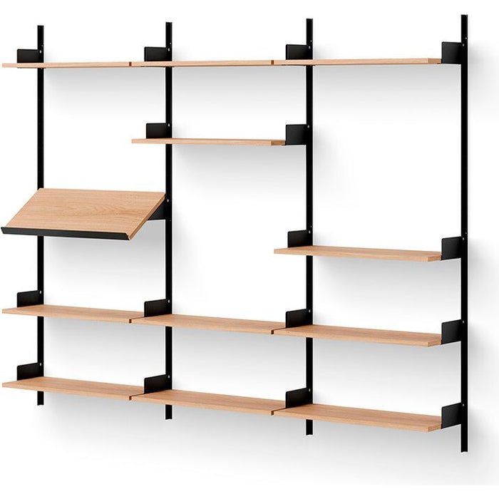 Photo of New Works Display Shelf - Reolsystem - Oak / Black - H190 X W243.5 X D30.5 Cm