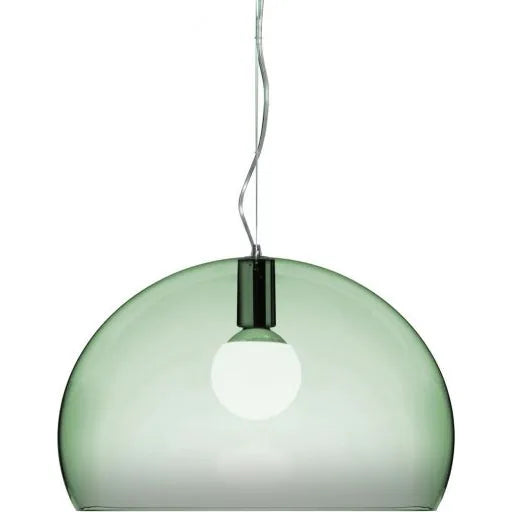 Photo of Fl/y Suspension 9030, Transparent Sage Green, Incl. Led 15w E27 - Pendellampor - Ferruccio Laviani - Grön