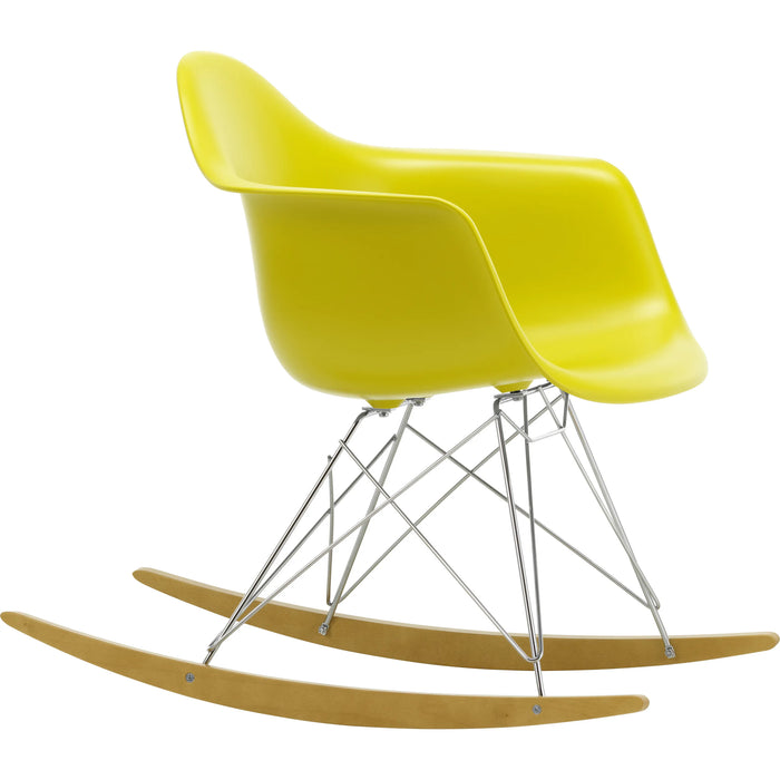 Photo of Eames Plastic Armchair Rar - 34 Mustard - Chrome Base - Golden Maple - Dining Chairs - Metal/wood/plastic