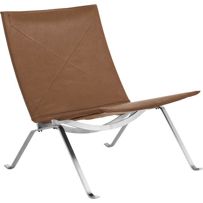 Photo of Pk22, Leather, Aura Walnut - Armchairs - Poul Kjærholm - Brown - Leather/metal