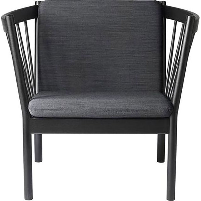 Photo of J146 Easy Armchair - dark grey, black lacquered oak