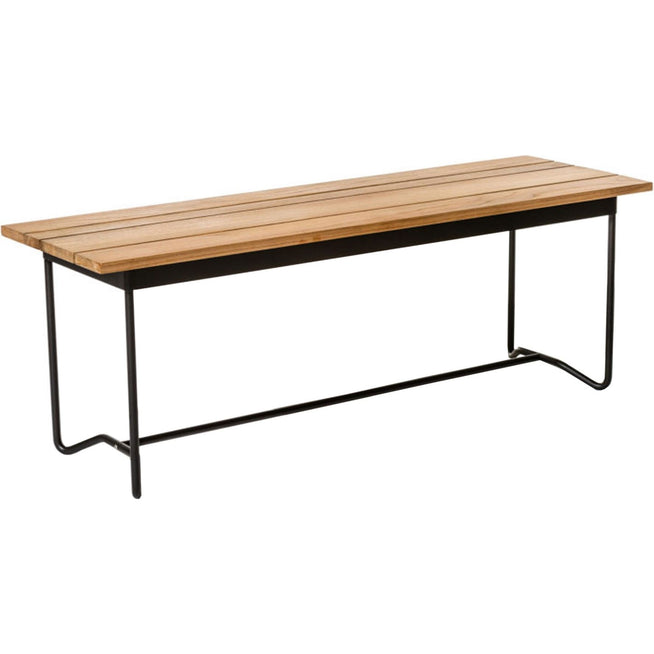 Photo of Grinda Bench - Garden benches - Matilda Lindblom - Wood-coloured - Metal/wood