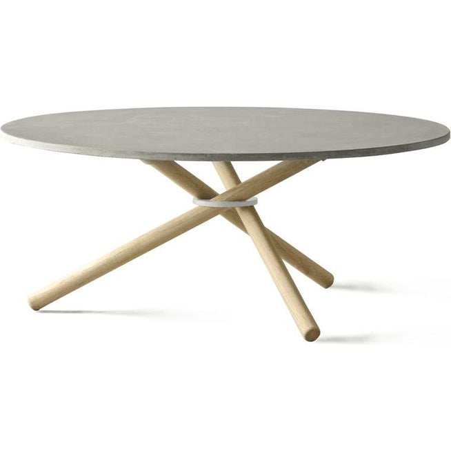 Photo of Eberhart Furniture Bertha Coffee Table Ø: 90 cm - Light Concrete/Light Oak