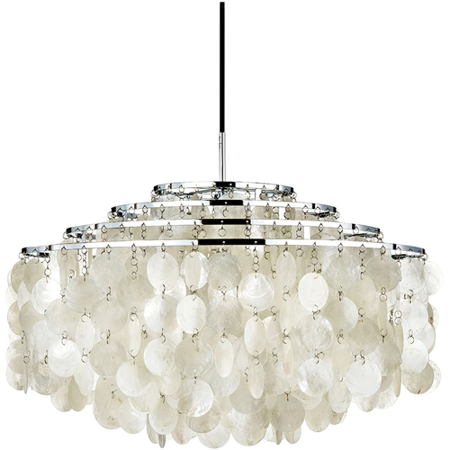 Photo of Fun 10dm Pendant  - Pendellampor - Verner Panton - Silver,beige