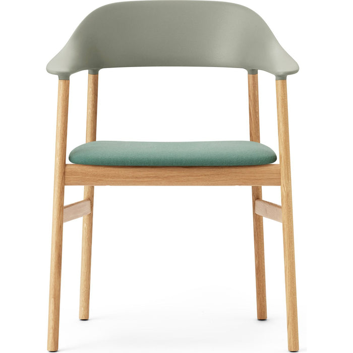 Photo of Herit Armchair Upholstery Oak Synergy Dusty Green - Dining Chairs - Simon Legald - Green - Leather/Wood/Plastic