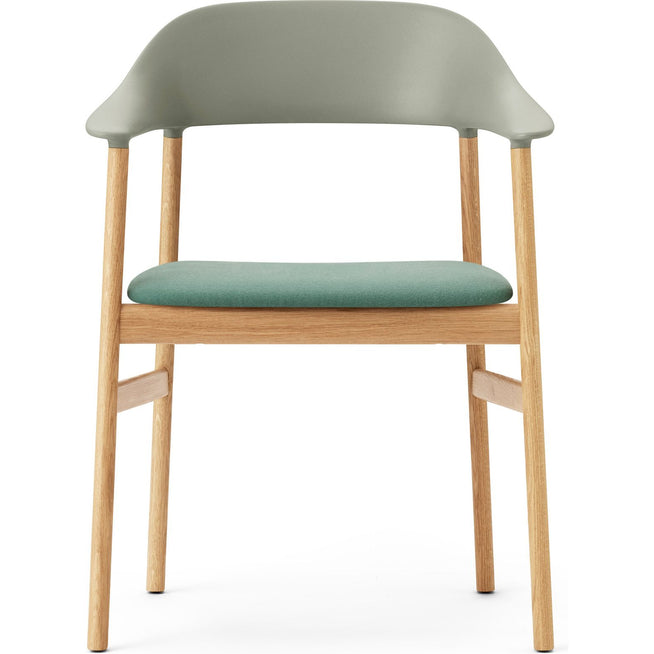 Photo of Herit Armchair Upholstery Oak Synergy Dusty Green - Dining Chairs - Simon Legald - Green - Leather/Wood/Plastic