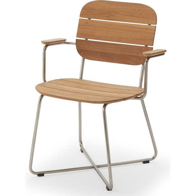 Photo of Lilium Armchair - Outdoor dining chairs - Wood colored - Wood