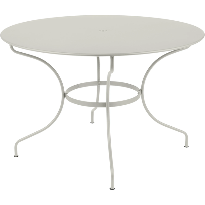 Photo of Opéra Table Ø 117 cm, Clay Grey - Outdoor Dining Table - Green, Grey - Metal