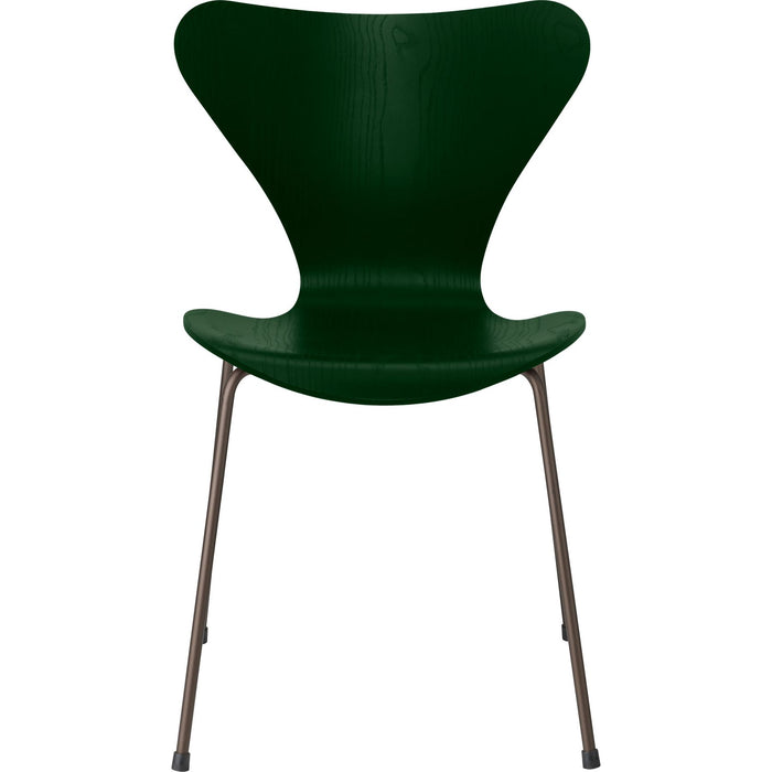 Photo of 3107 Seven, coloured box, Venetian Red, Underframe Brown Bronze - Dining chairs - Arne Jacobsen - Red - Metal/wood