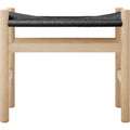 Thumbnail photo of Carl Hansen - Ch53, oak, white oiled, black braided, 39 cm - footstools - Hans J. Wegner - wood-coloured - paper/wood