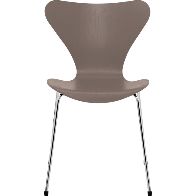 Photo of Sjuan 3107 Deep Clay Coloured Ash/chrome - Dining chairs - Arne Jacobsen - Beige, grey - Metal/wood