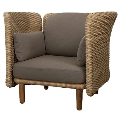 Arch Lounge Stol M. Lav Arm/ryglæn - Loungestol - Natural/taupe, Cane-line Flat Weave - W109 X D91 X H970 X Sh40 Cm