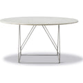 Thumbnail photo of JG Table 6568 By Jørgen Gammelgaard - Dining Table - Ivory Quartz / Polished Stainless Steel - Ø140 X H72 Cm