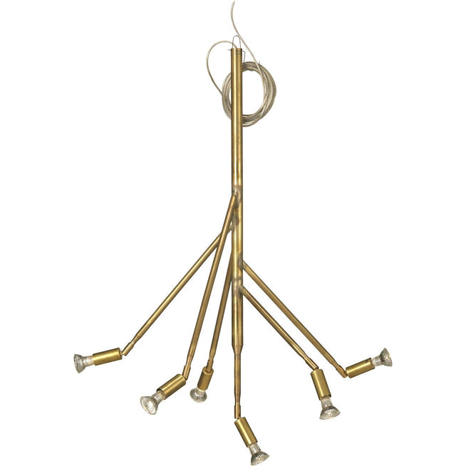 Photo of Kvist Ceiling Lamp, Raw Brass, 6 Arms - Chandeliers - Jonas Bohlin - Gold
