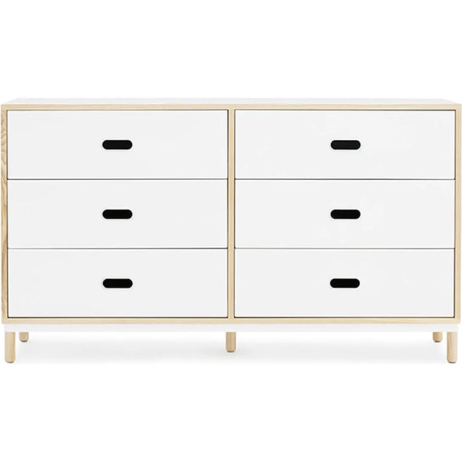 Photo of Kabino Dresser - Chest of drawers - White / 6 drawers - L: 146.5 x D: 41 x H: 83 cm