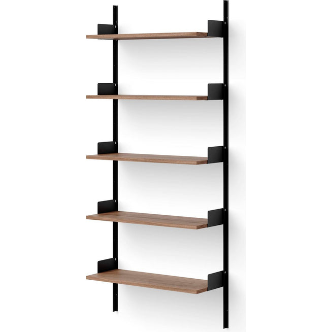 Photo of New Works Wall Shelf - Hylde - 190 - Walnut / Black - H190 X W83.5 X D30.5 Cm
